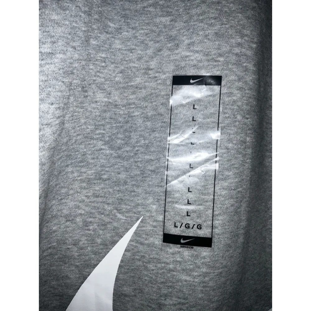 New Nike wrap around swoosh TM logo Crewneck sweatshirt grey DD5993-063 Large